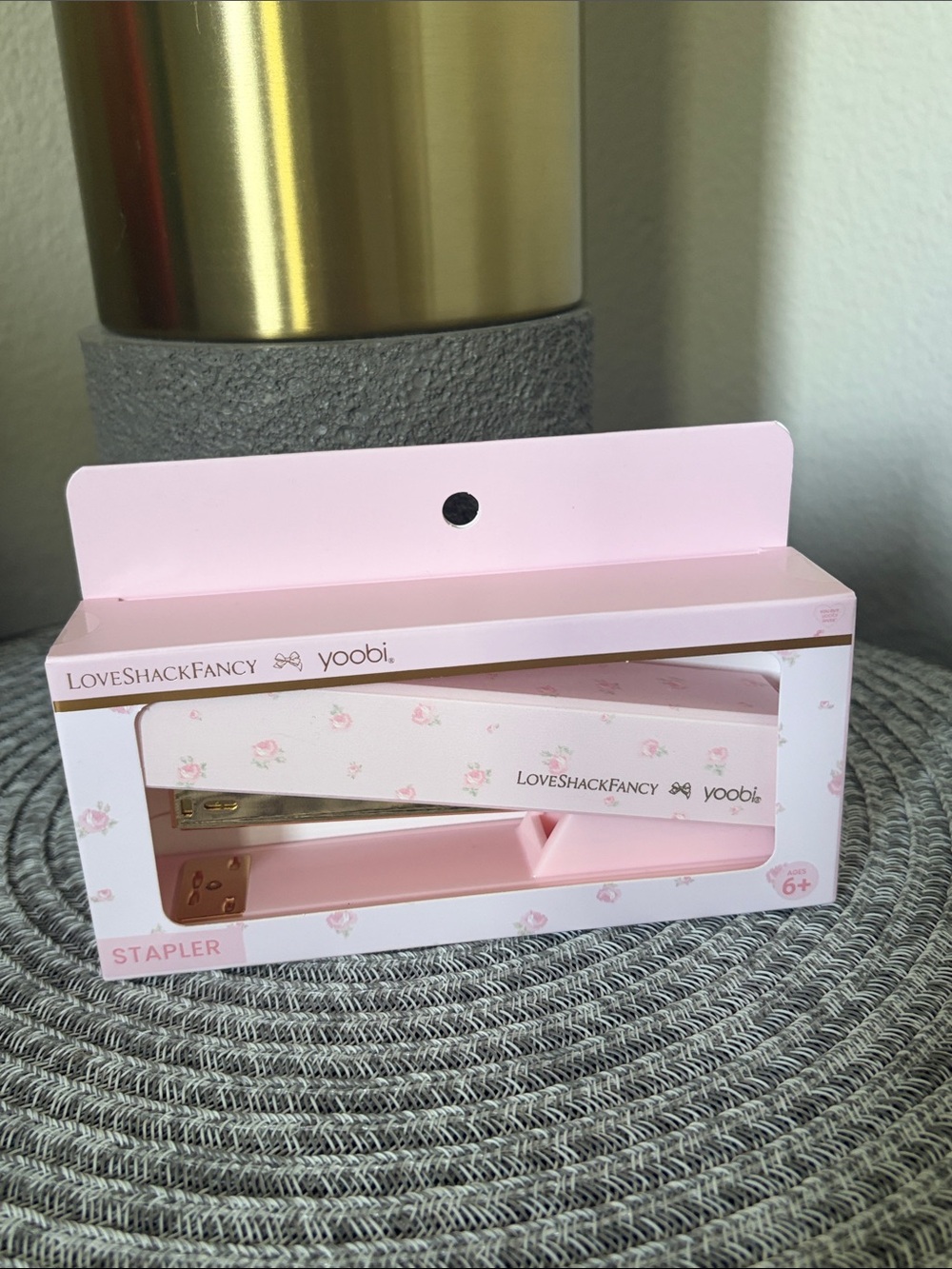 NWT Love Shack Fancy X Yoobi Blooming Heirloom Stapler Strawberry Macaroon